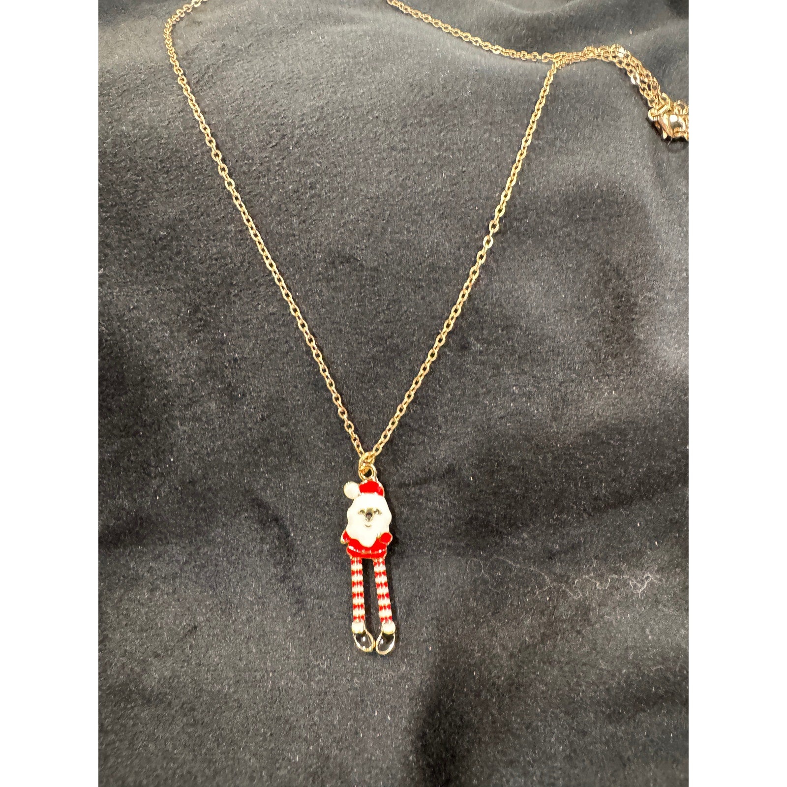 Whimsical Santa Claus Articulated Legs Christmas Necklace Pendant N109