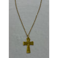 Gold Tone Cross Necklace Christian Faith Pendant 18-20 Inch Chain N282