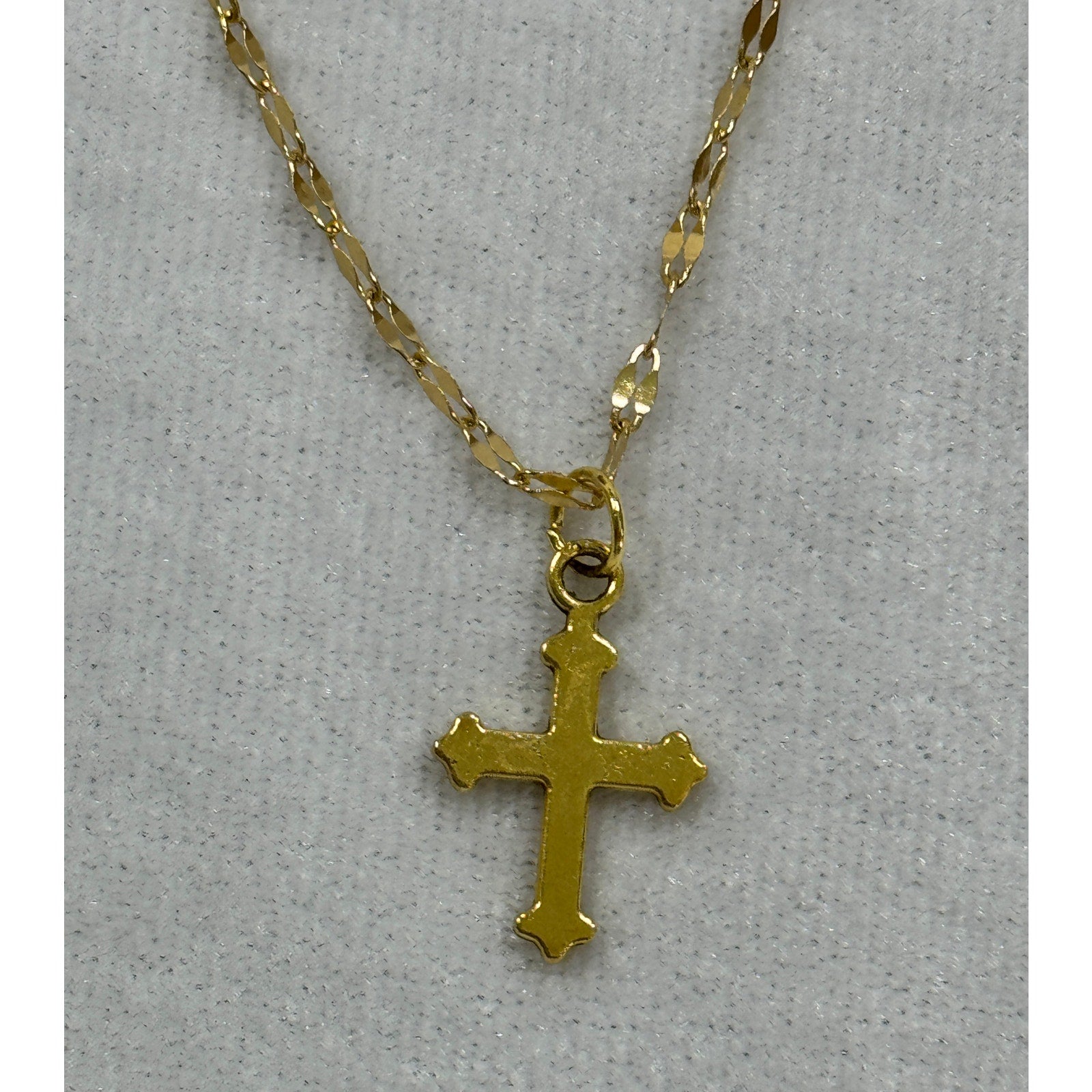 Gold Tone Cross Necklace 3/4 Inches Christian Faith Jewelry N292