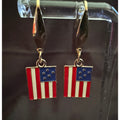 Americana USA Flag Dangle Earrings Patriotic Red White Blue 3/4 Inch E260