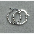 925 Sterling Silver Twisted Hoop Earrings 3/4 Inch Textured Hoops E270