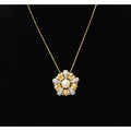 Beautiful Vintage Gold, Rhinestone, and Glass Pearl 16 Inch Necklace N60