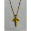 Gold Tone Cross Necklace 18-20 Inch Chain Christian Faith Jewelry N281