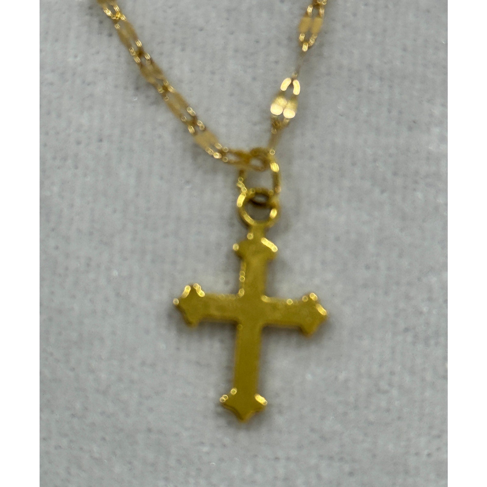 Gold Tone Cross Necklace 3/4 Inches Christian Faith Jewelry N292