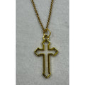 Gold Tone Cross Necklace Christian Faith Pendant 18-20 Inch Chain N284
