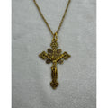 Gold Tone Cross Necklace 18-20 Inch Chain Christian Faith Jewelry N286