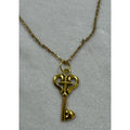 Gold Heart Key Necklace Cross Key Pendant 18-20 Inch Chain N287
